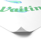 Poster Cute Kawaii Grenouille et pluie (Coin)