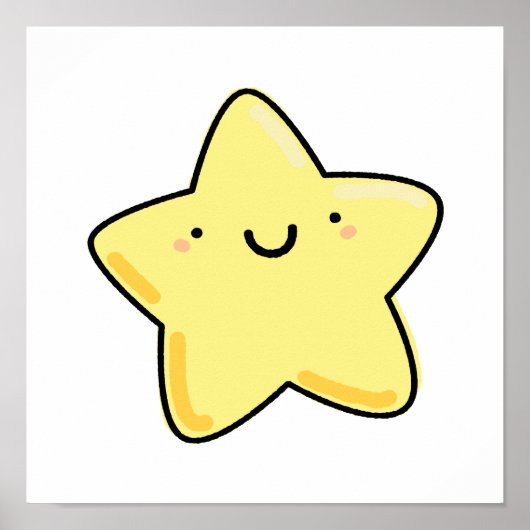 Poster Cute Kawaii Happy Star (Devant)