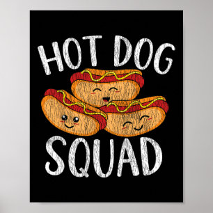 Poster Cute Kawaii Hot Dog Squad Bbq Family Matching Men