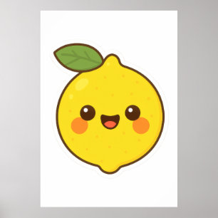 Poster Cute Kawaii Lemon