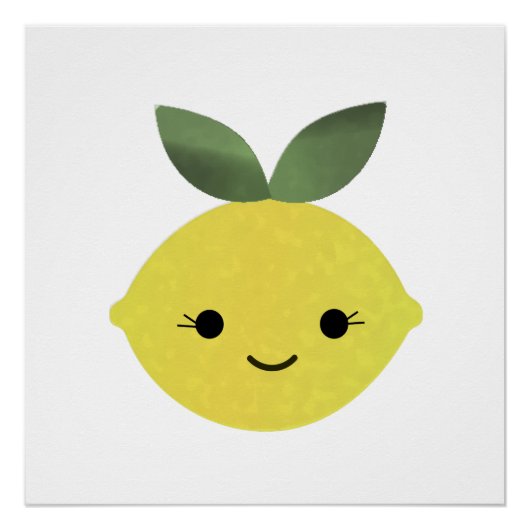 Poster Cute Kawaii Lemon (Devant)