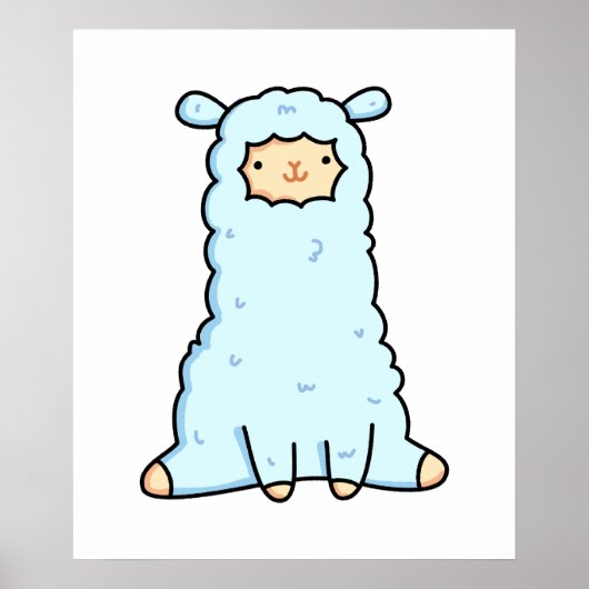 Poster Cute Kawaii Llama (Devant)