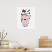Poster Cute Kawaii Milkshake (Cuisine)