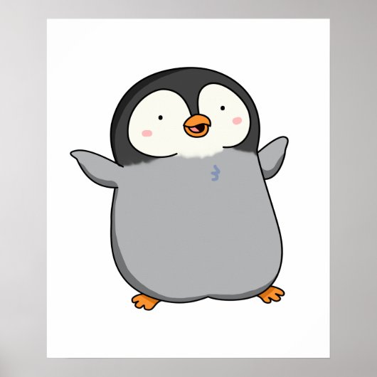 Poster Cute Kawaii Penguin (Devant)