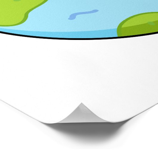 Poster Cute Kawaii Planète Terre (Coin)