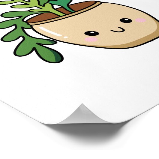 Poster Cute Kawaii Pot Plante Art (Coin)