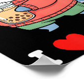 Poster Cute Kawaii Shark Boba Tea Funny Bubble Tea Lover (Coin)