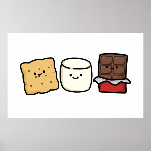 Poster Cute Kawaii Smore Pals (Devant)