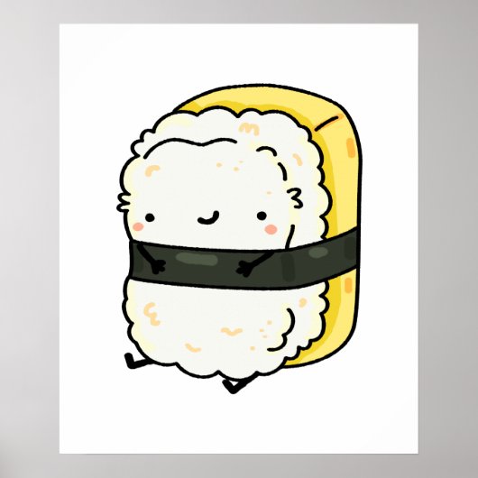 Poster Cute Kawaii Tamago Sushi (Devant)