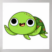 Poster Cute Kawaii Turtle (Devant)