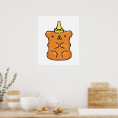 Poster Cute Kawaii Unicorn Gummy Bear (Cuisine)