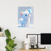 Poster Cute Kitten blanc (Bureau à domicile)