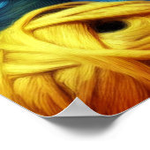 Poster Cute Kitten Dormir sous une couverture (Coin)