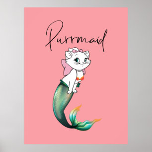 Poster Cute Kitten Purrmaid - Fun Mermaid Design de chat