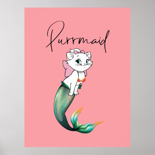 Poster Cute Kitten Purrmaid - Fun Mermaid Design de chat (Devant)