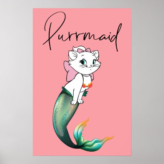 Poster Cute Kitten Purrmaid - Fun Mermaid Design de chat (Devant)
