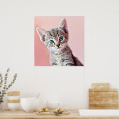Poster Cute kitten with blue eyes. (Cuisine)