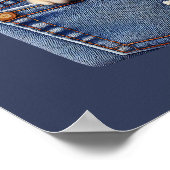 Poster Cute Kitty Chat dans la poche Denim (Coin)