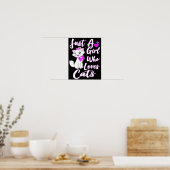 Poster Cute Kitty Juste Une Fille Qui Aime Les Chats Jete (Cuisine)