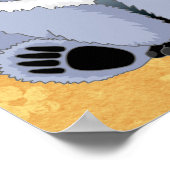 Poster Cute Koala avec Arrière - plan floral (Coin)