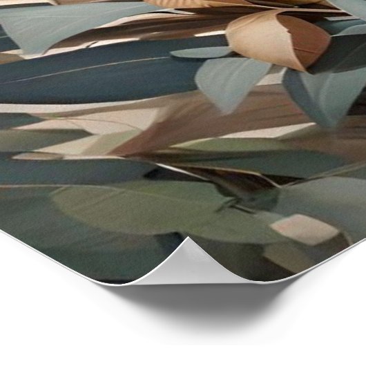 Poster Cute Koala Eucalyptus Feuilles (Coin)