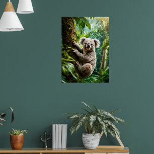 Poster Cute Koala Ours sur un arbre