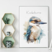 Poster Cute Kookaburra sur une branche, personnalisé