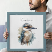 Poster Cute Kookaburra sur une branche, personnalisé