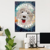 Poster Cute Labradoodle Dog &Text (Thuiskantoor)
