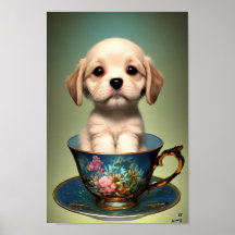 Cute Labrador Puppy dans une Tea-up