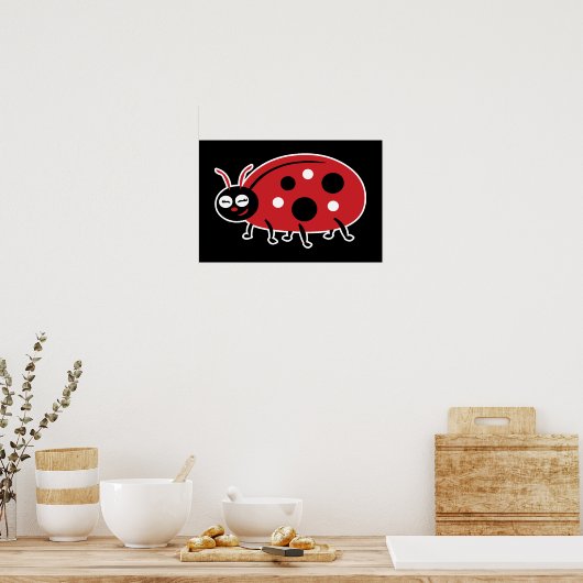 Poster Cute Ladybug (Cuisine)