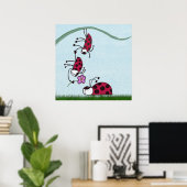 Poster Cute Ladybug Professant Sa Peinture D'Amour (Bureau à domicile)