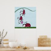 Poster Cute Ladybug Professant Sa Peinture D'Amour (Cuisine)