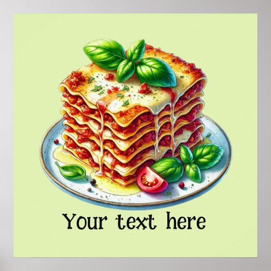 Poster Cute lasagna Cute entreprise italienne (Devant)