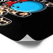 Poster Cute Leopard Bowling Maman Maman Mama Sport Mère d (Coin)