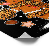 Poster Cute Leopard Gingerbread Girl Coquette Bow Holiday (Coin)