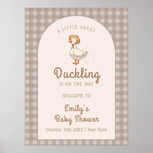 Poster Cute Little Duckkkhouse Baby shower Bienvenue (Devant)