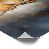 Poster Cute Little Mouse dormir sur un nuage (Coin)