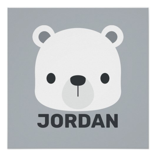 Poster Cute Little Polar Bear (Devant)