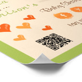 Poster Cute Little Pumpkin Baby Shower Welcome Sign (Coin)