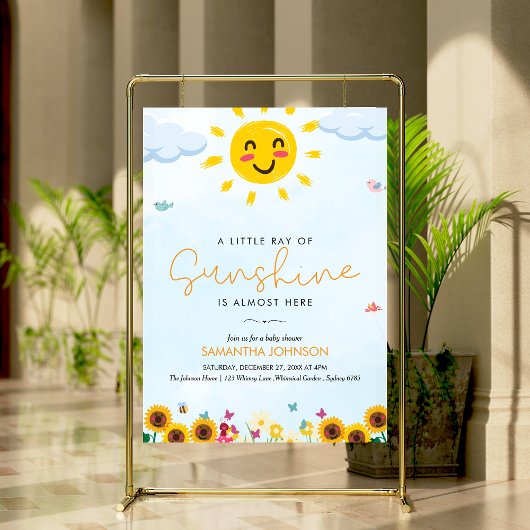 Poster Cute Little Ray of Sunshine Baby shower