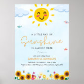 Poster Cute Little Ray of Sunshine Baby shower (Devant)
