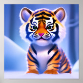 Poster Cute Little Tiger Cub (Devant)