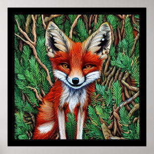 Poster Cute Little Wilderness Fox