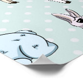 Poster Cute Llama Motif Pois (Coin)