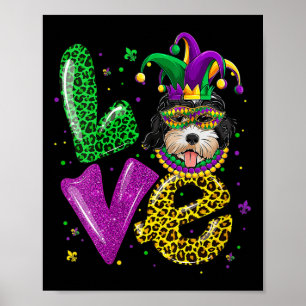 Poster Cute Lote Doodle Golden Dog Masque Léopard Mar Pla