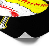 Poster Cute Love Baseball Softball Heart Baseball Maman (Coin)