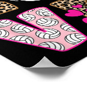 Poster Cute Love Volleyball Empreinte de léopard Femmes V (Coin)