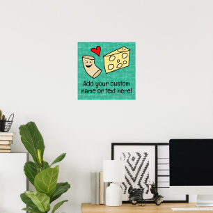 Poster Cute Mac aime Fromage Personnalisé Nom d'enfant Po
