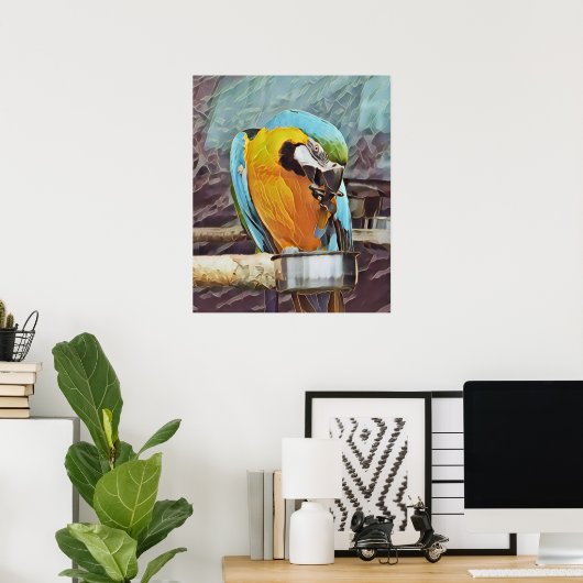 POSTER CUTE MACAW (Bureau à domicile)